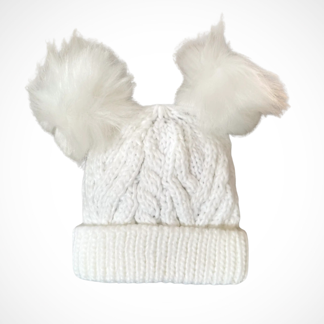 White Pom Beanie