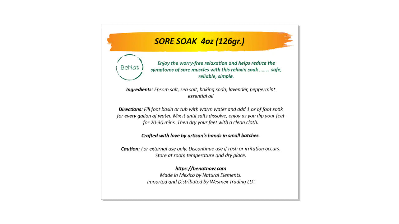 BeNat All-Natural Bath and Foot Soak – 4 Oz