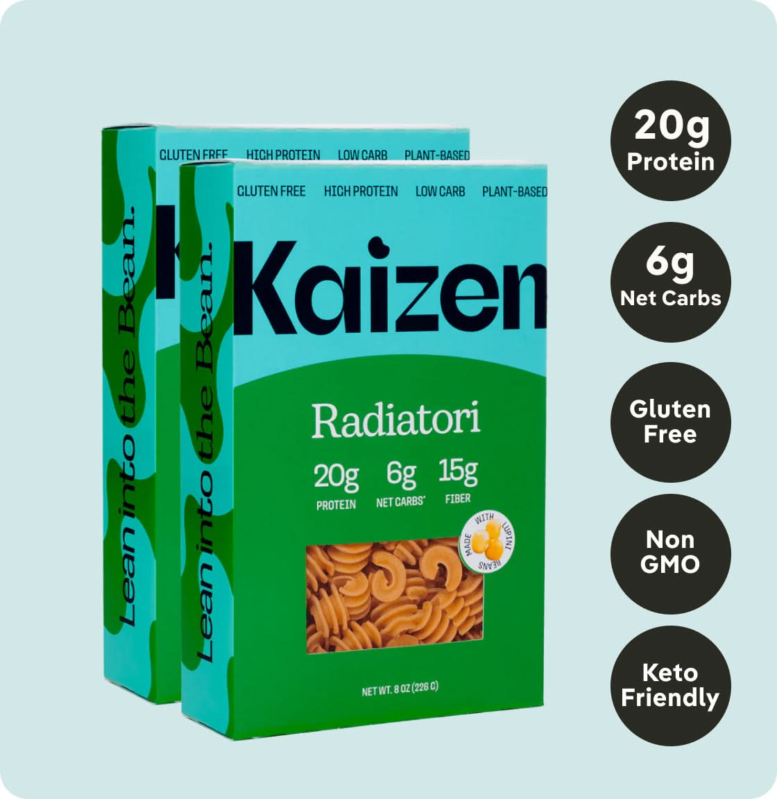 Kaizen Low Carb Radiatori Spiral Pasta – 8 Oz Per Pack