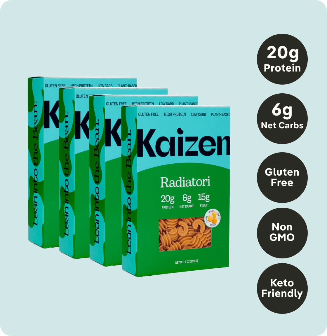 Kaizen Low Carb Radiatori Spiral Pasta – 8 Oz Per Pack