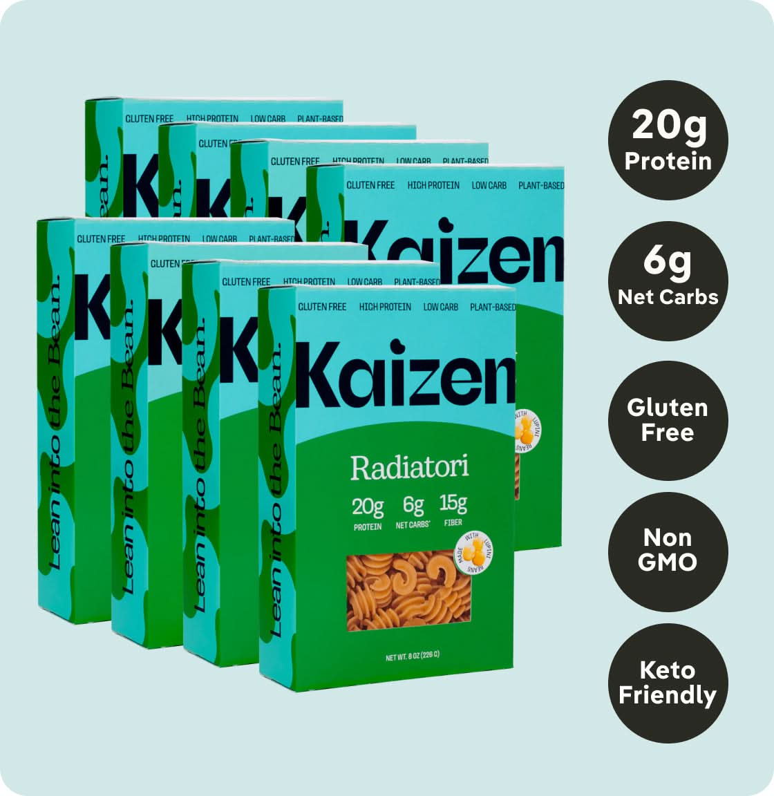 Kaizen Low Carb Radiatori Spiral Pasta – 8 Oz Per Pack
