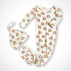 Newborn Bamboo Viscose Gown + Hat Set – Rainbow
