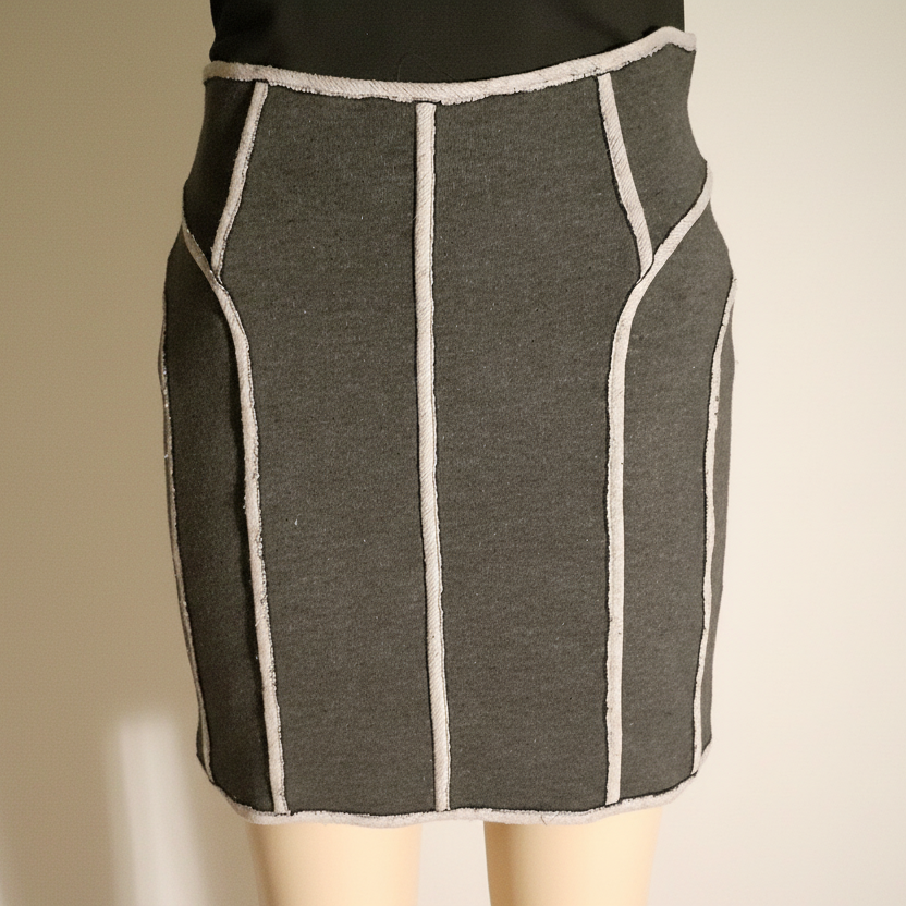 Rare Distressed Vintage Jersey Mini Skirt Size Large