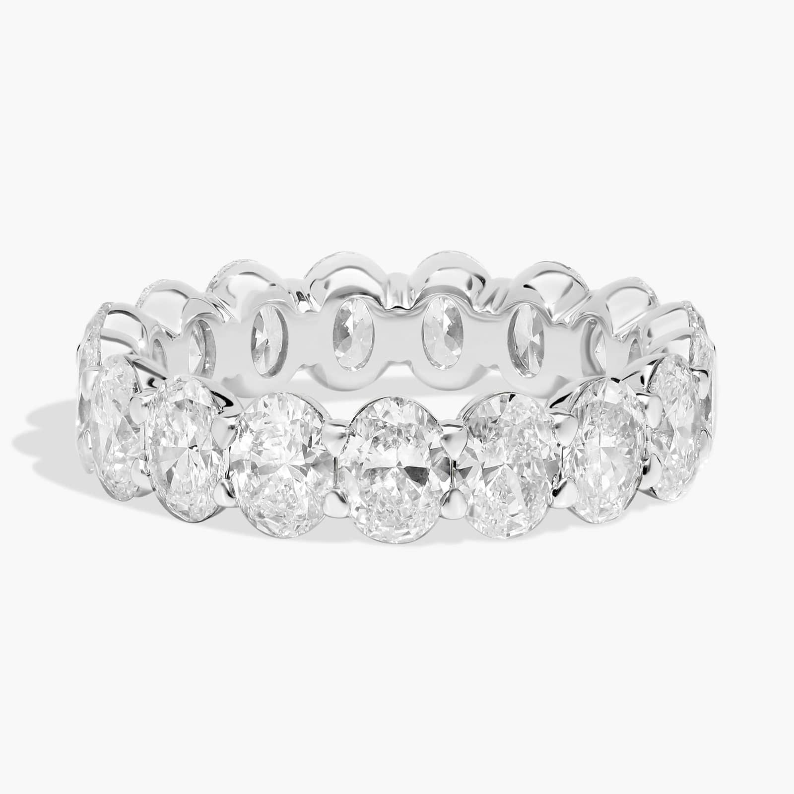 5.00 CTW Created Moissanite Oval Eternity Band Ring in 14k White Gold Overlay-1