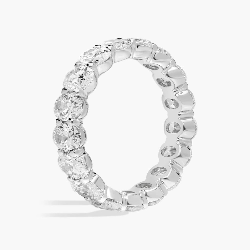 5.00 CTW Created Moissanite Oval Eternity Band Ring in 14k White Gold Overlay-0