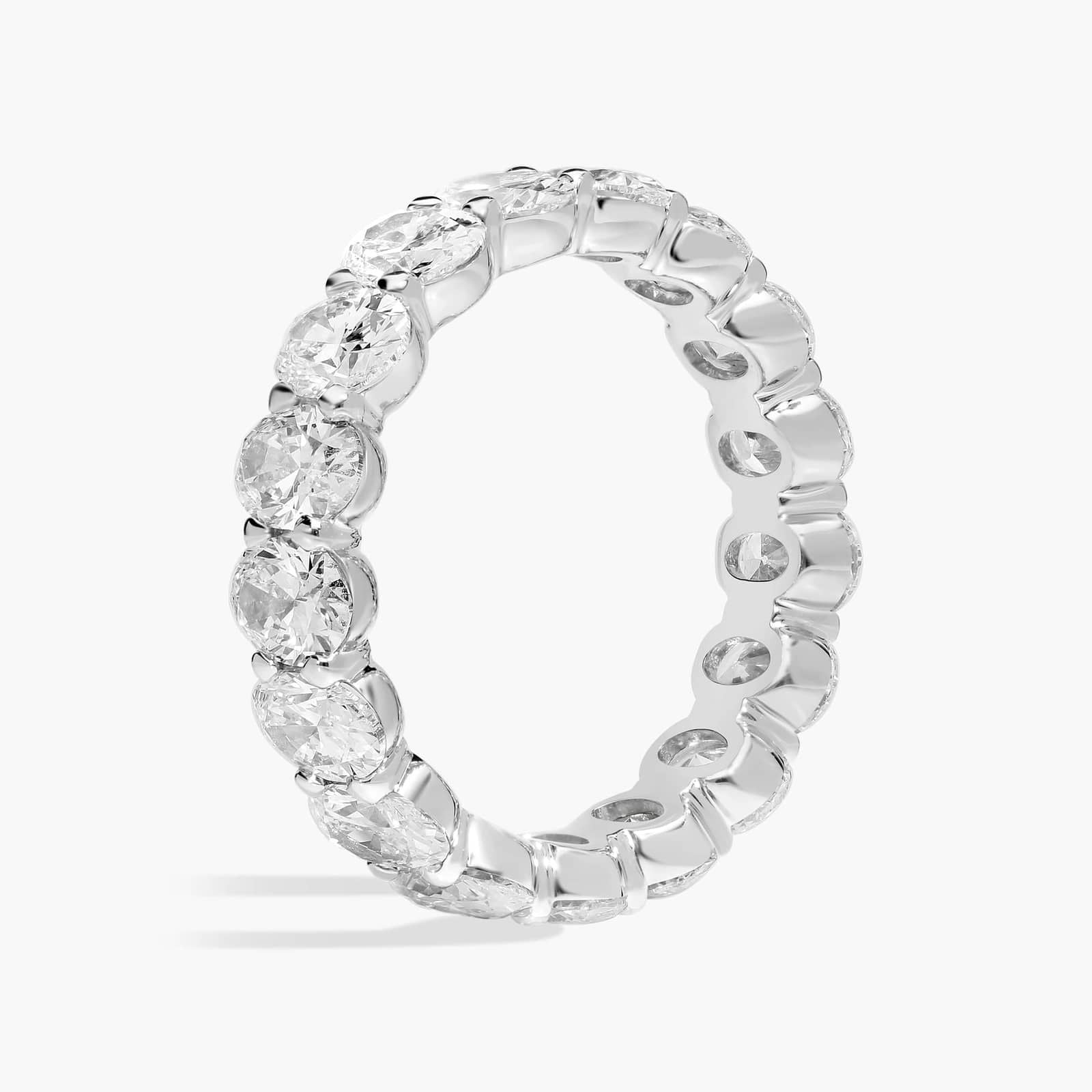 5.00 CTW Created Moissanite Oval Eternity Band Ring in 14k White Gold Overlay-0