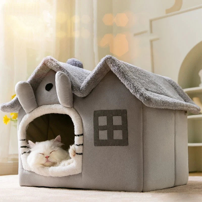 Removable Roof Insulated Plush Pet House