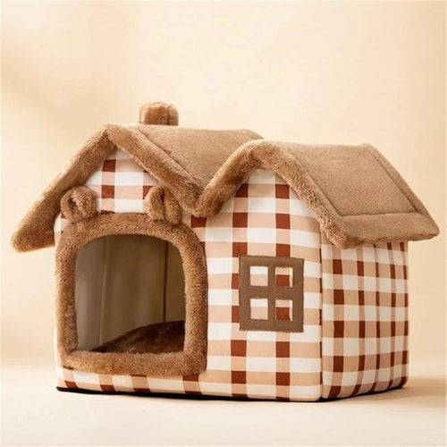 Removable Roof Insulated Plush Pet House