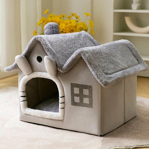 Removable Roof Insulated Plush Pet House