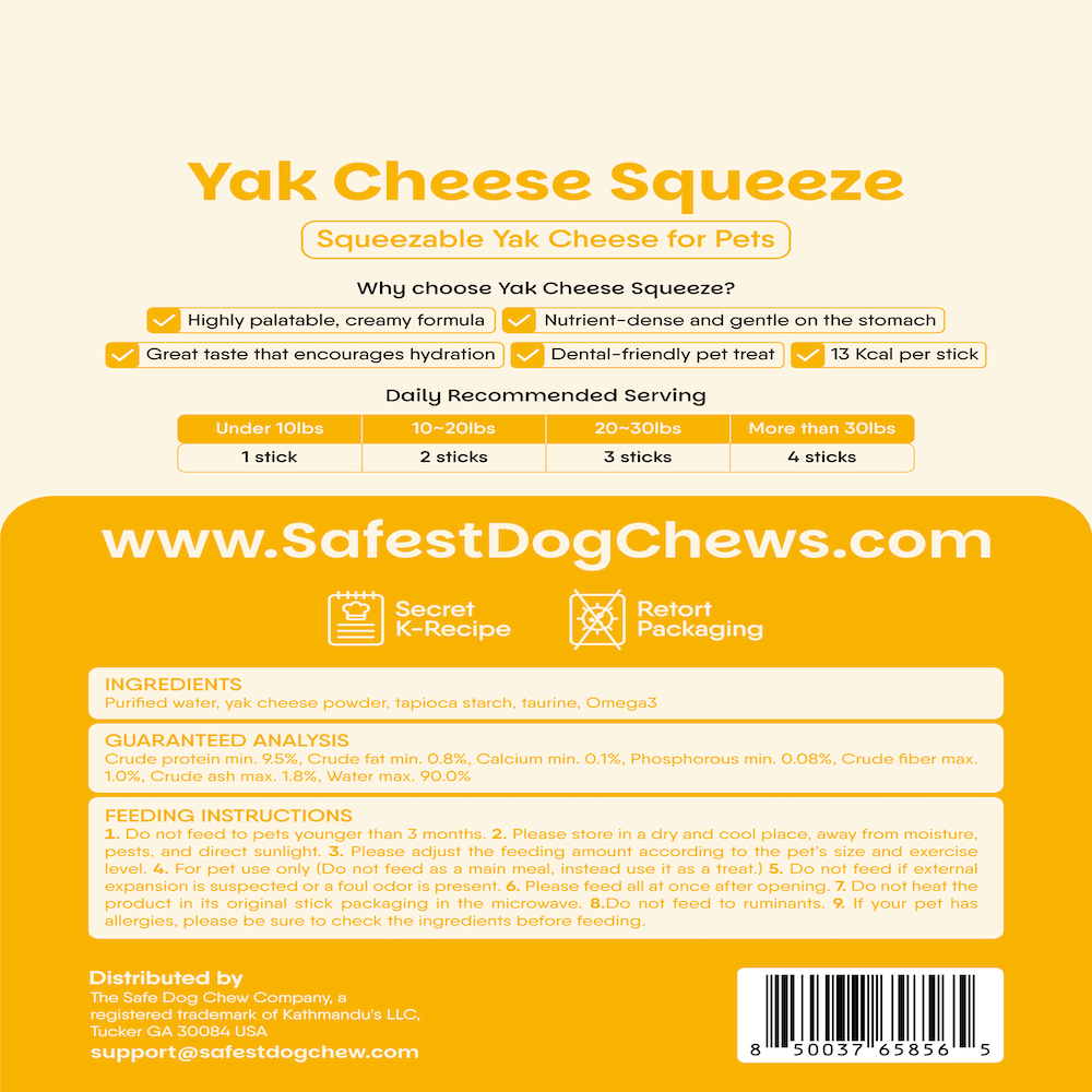 Yak Cheese Squeeze — Natural Meal Topper + Training Treat for Dogs