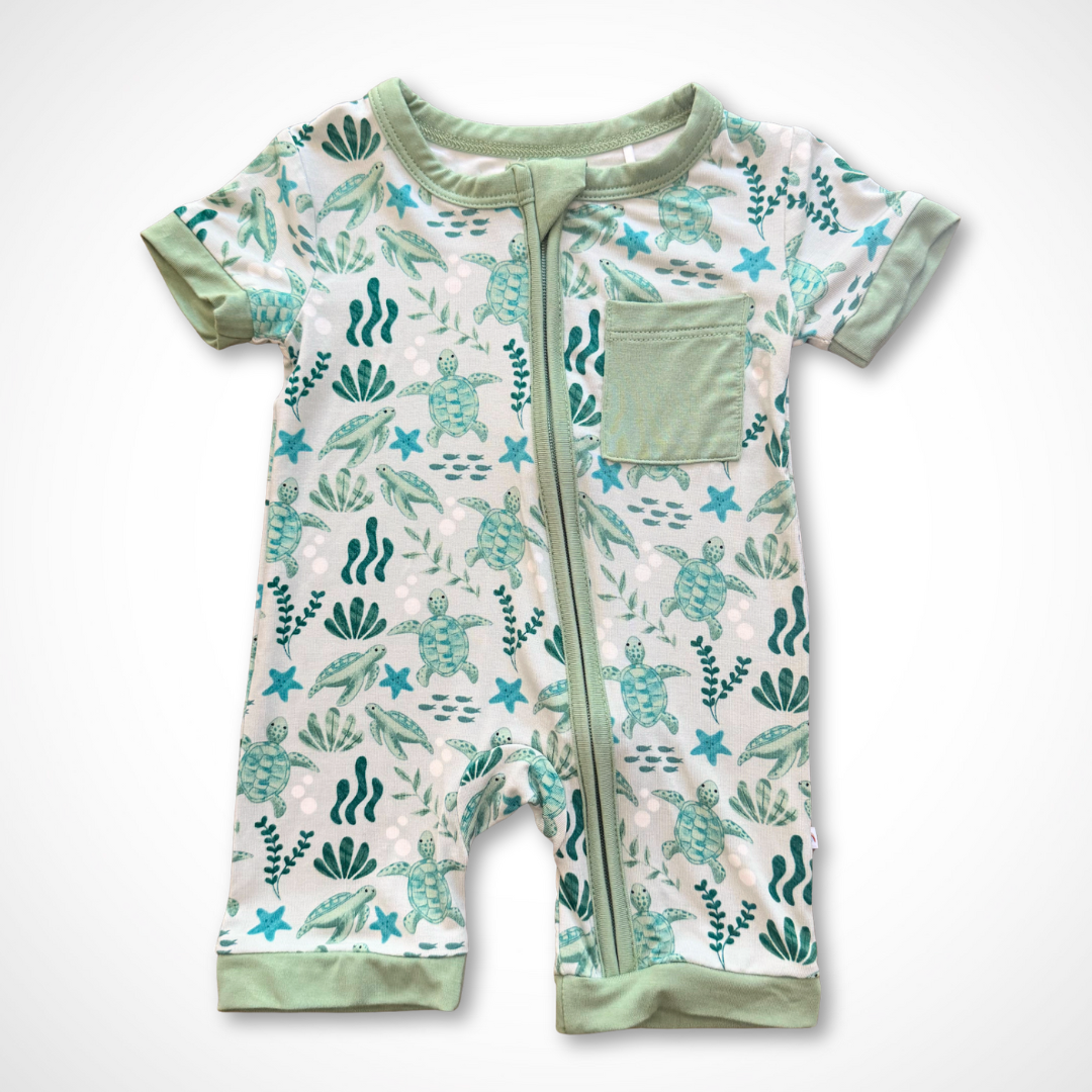 Save the Turtles Shorty Bamboo Romper