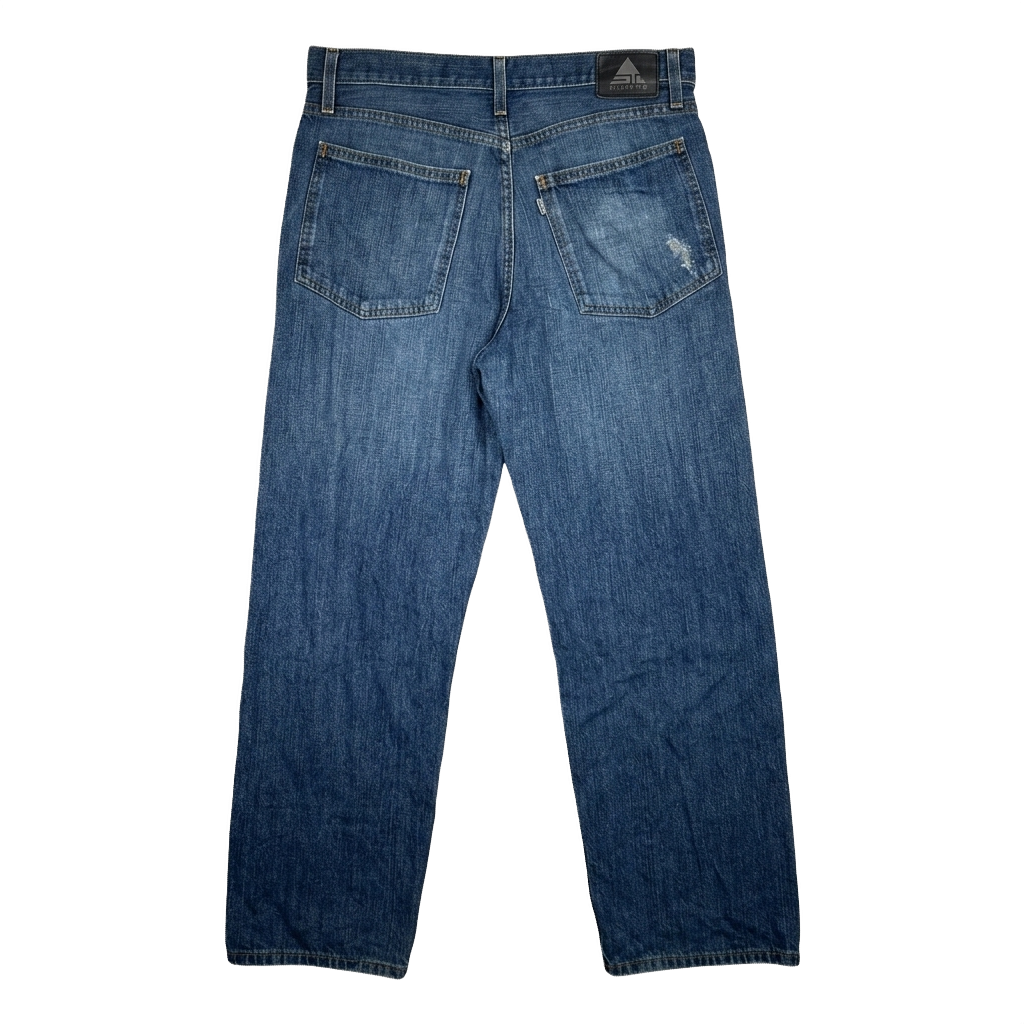 The DESTROYED Vintage Y2K Levi's Silvertab Low Loose Dark Wash Jeans