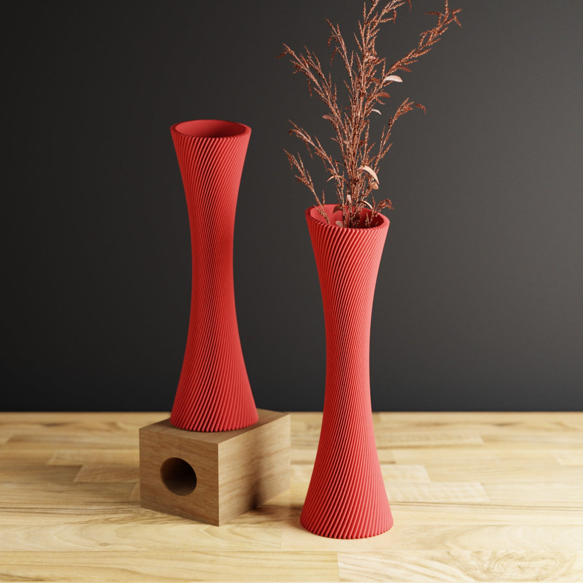 SPIRAL ROSE Vase | RED-1