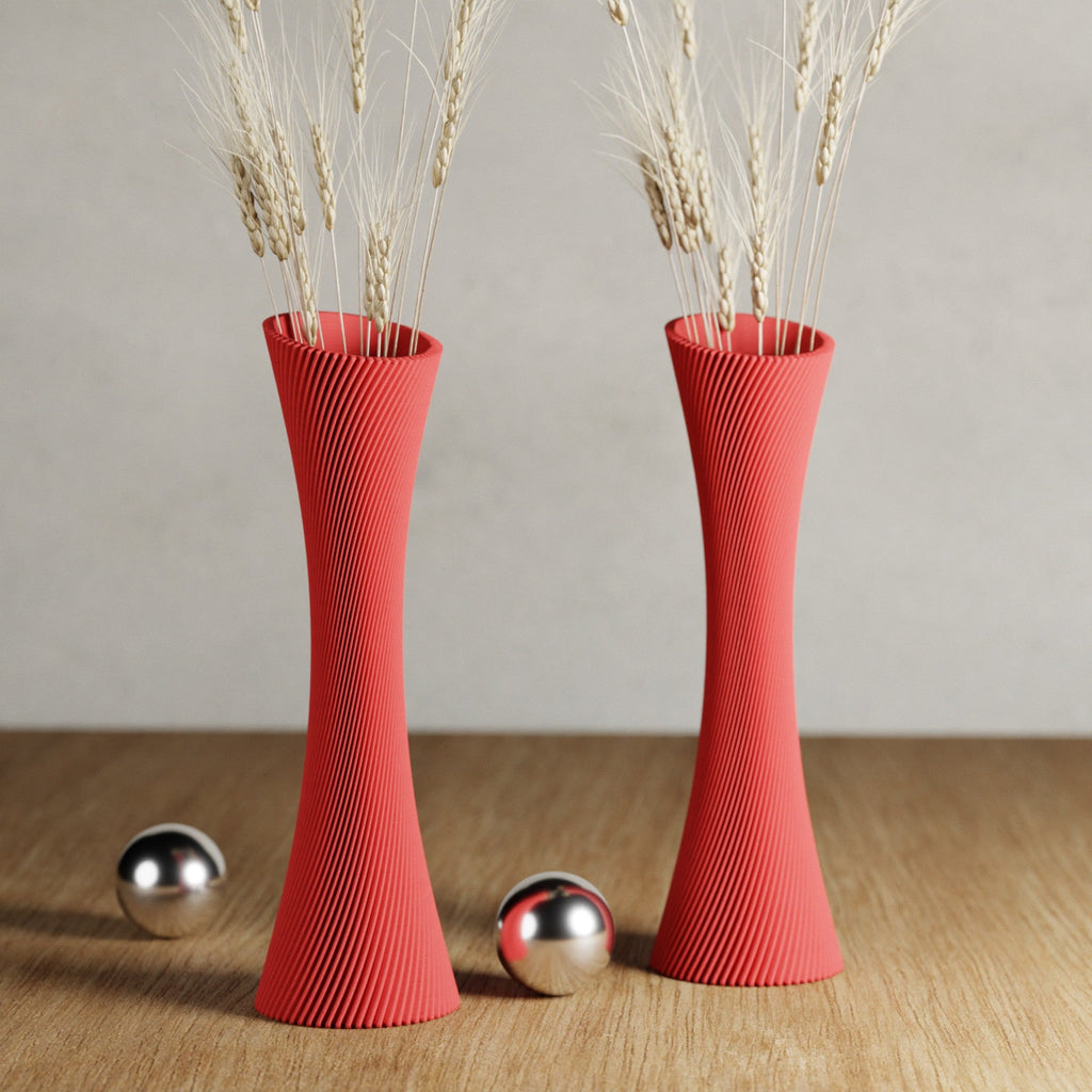 SPIRAL ROSE Vase | RED-0
