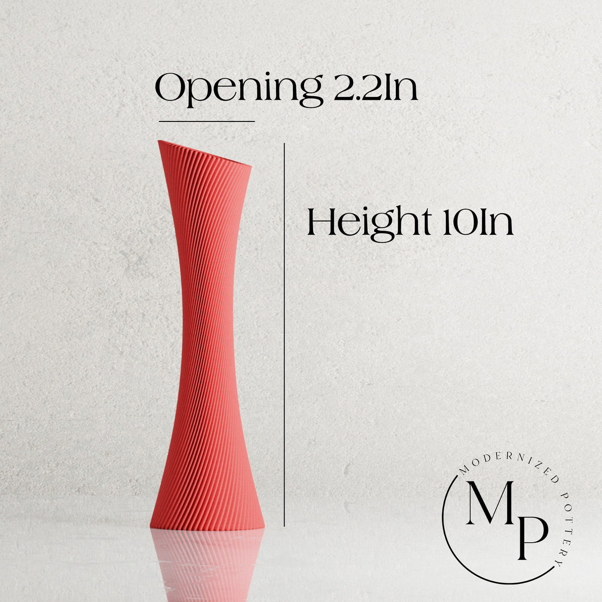 SPIRAL ROSE Vase | RED-3