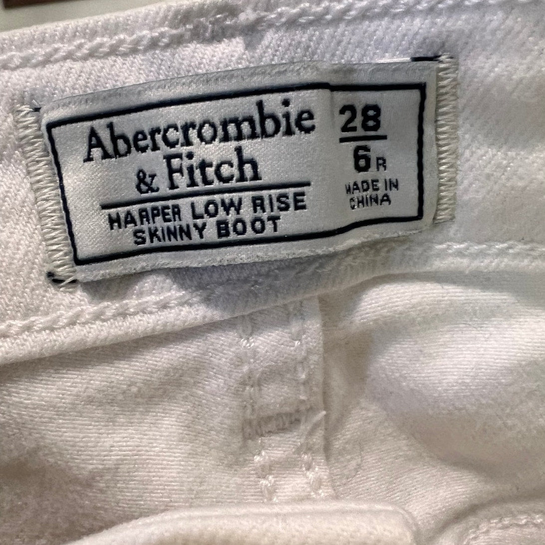 Abercrombie & Fitch label on a white garment