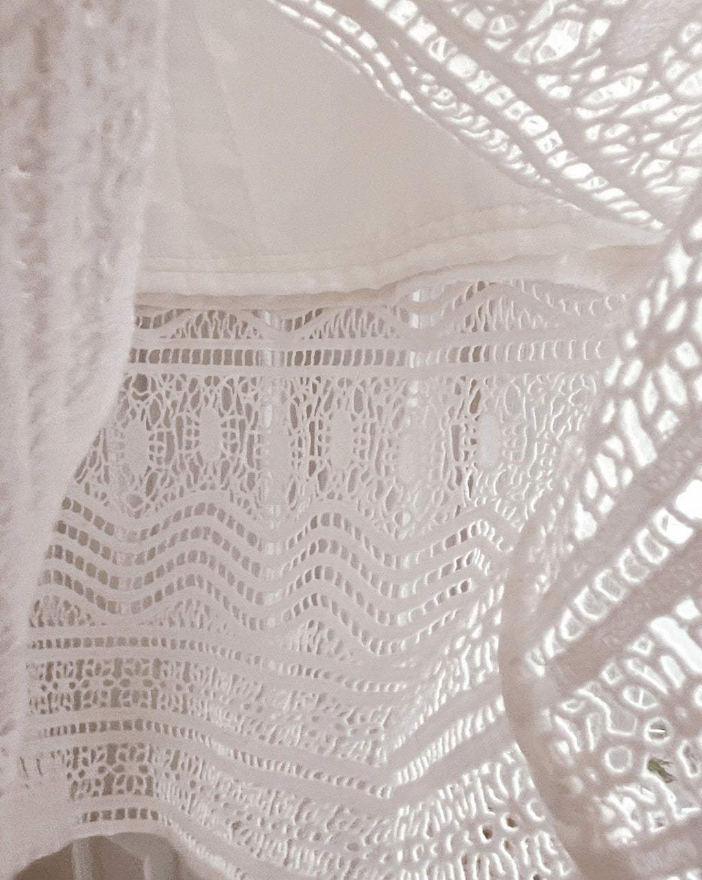 Slip Skirt Sewn Into Openwork Lace Skirt