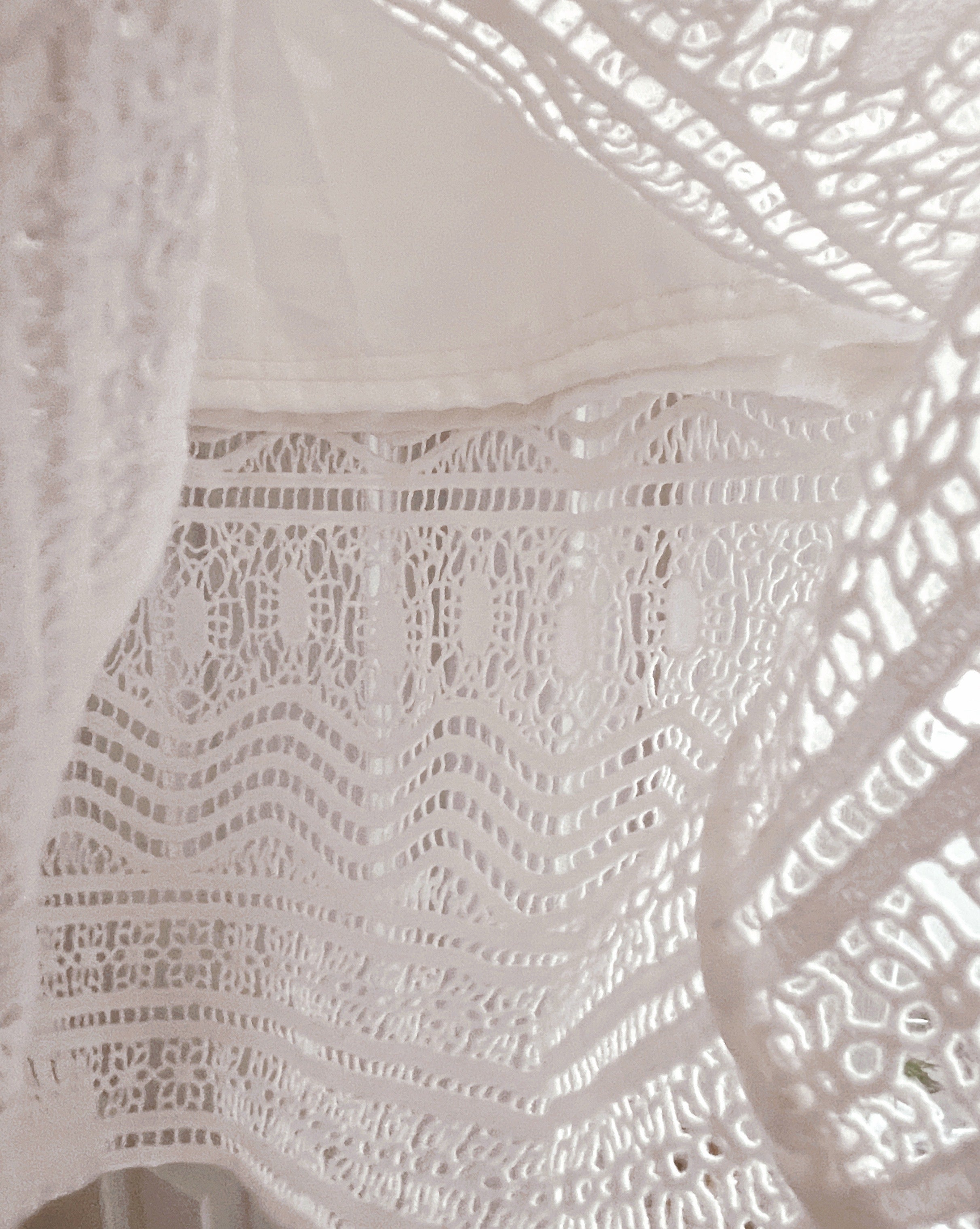 Slip Skirt Sewn Into Openwork Lace Skirt