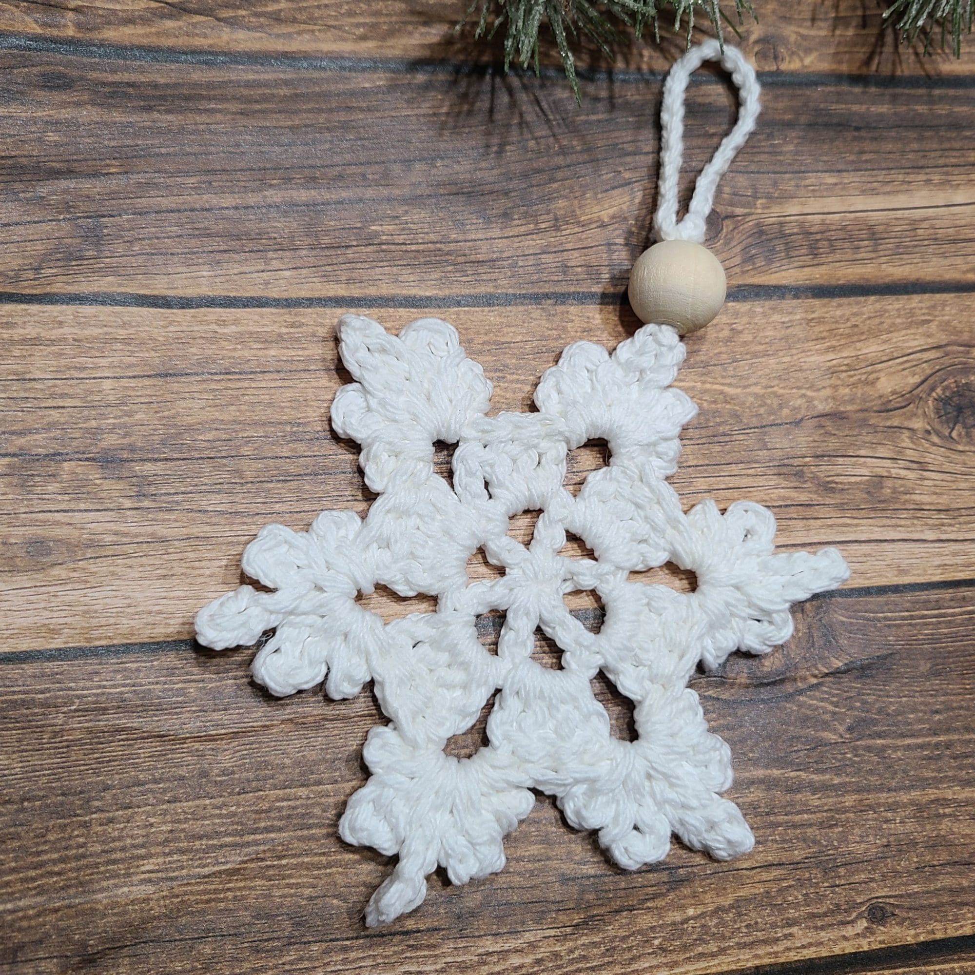 White Snow Flake Ornament-0