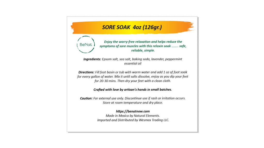 BeNat All-Natural Bath and Foot Soak – 4 Oz
