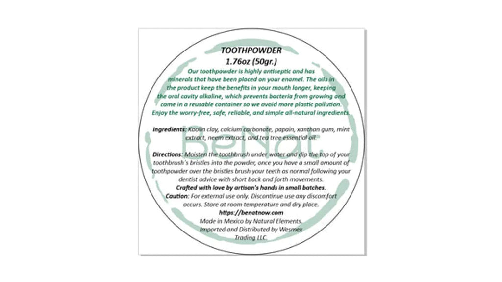 All-Natural Eco-Friendly Tooth Powder – 1.8 Oz