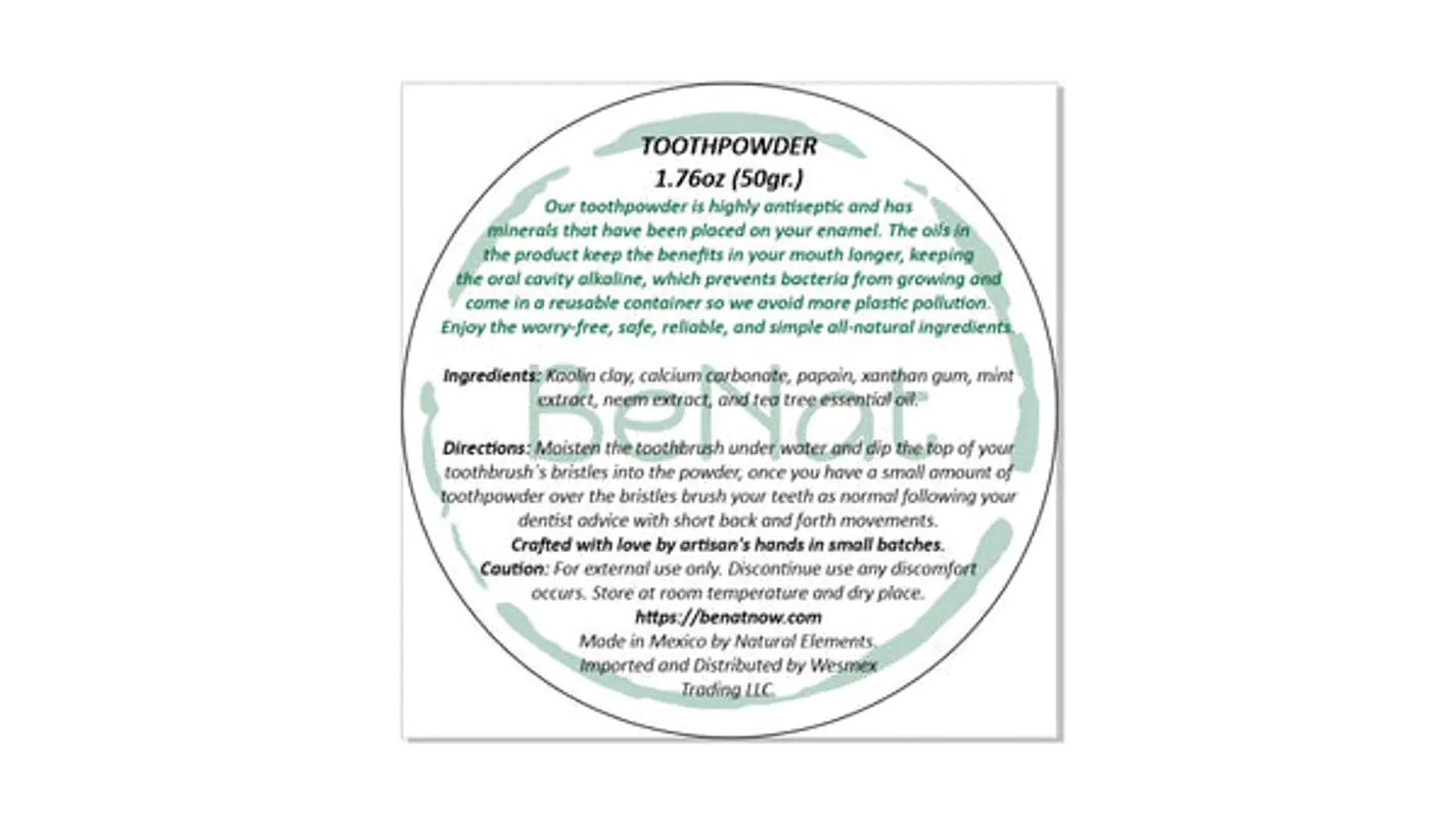 All-Natural Eco-Friendly Tooth Powder – 1.8 Oz