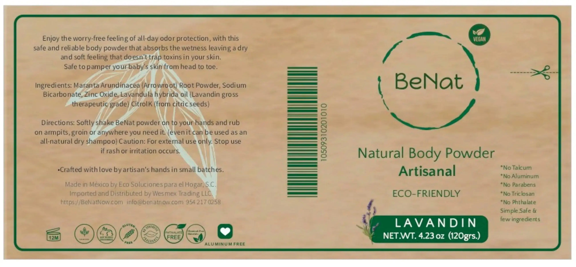 All-Natural Talc-Free Eco-Friendly Body Powder – 4.2 Oz