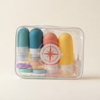 The EASY PACK TSA-Approved Reusable Silicone Travel Bottles Set with Case – 16 pcs