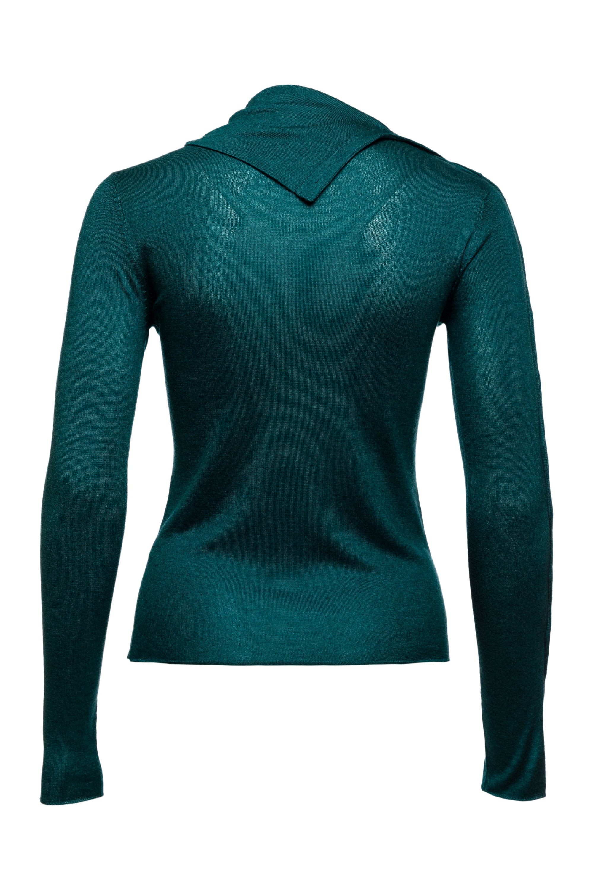 Pearl Body Fitted Flap Turtleneck Textured Top