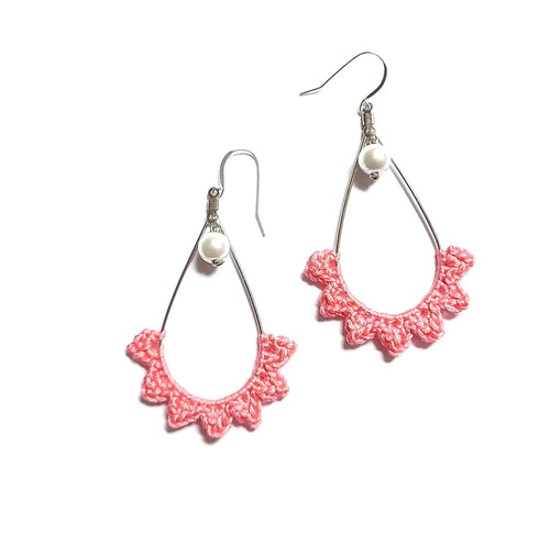 Tear drop Pearl Burst Earrings-2