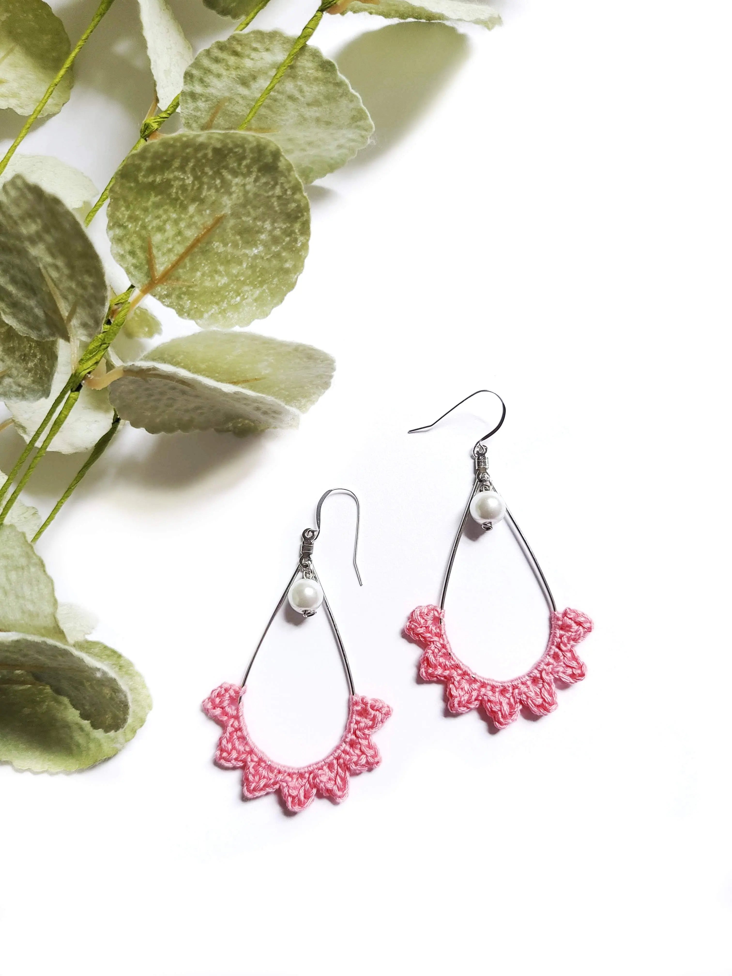 Tear drop Pearl Burst Earrings-3