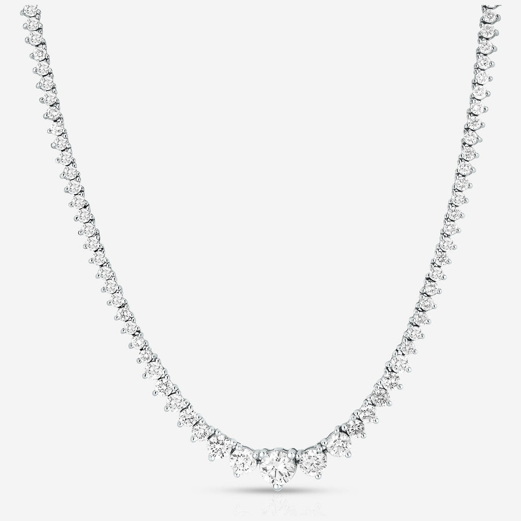 20 CT Created White Sapphire Graduated Tennis Necklace - G-H Color, SI Clarity-0