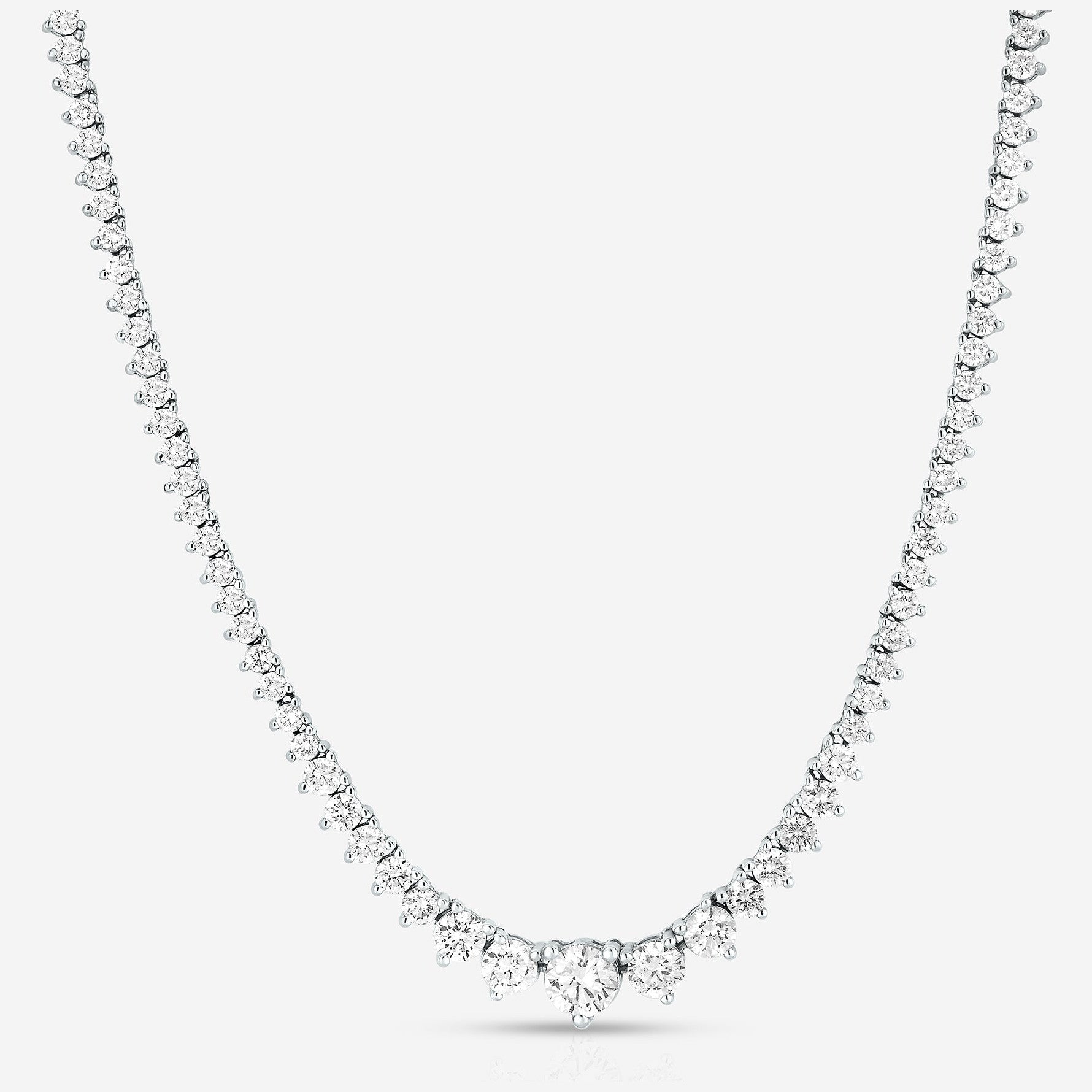 20 CT Created White Sapphire Graduated Tennis Necklace - G-H Color, SI Clarity-0