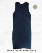 Front of designer dress, shown with its natural color in studio lighting