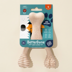 BetterBone soft beef chew toy packaging with a bone-shaped toy on a white background
