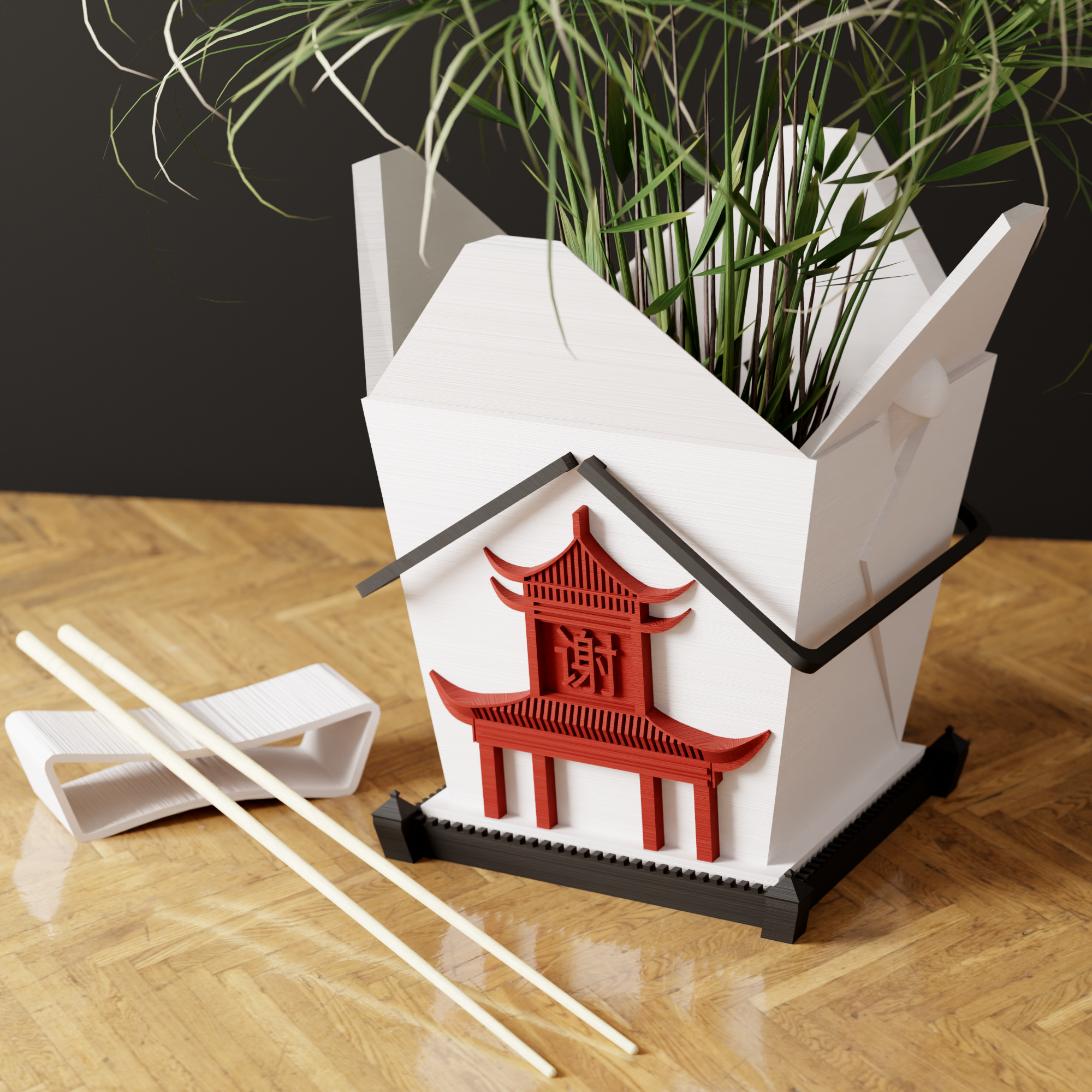 Chinese Takeout Planter-The Chinese Takeout Planter Does Not Include Chopsticks
