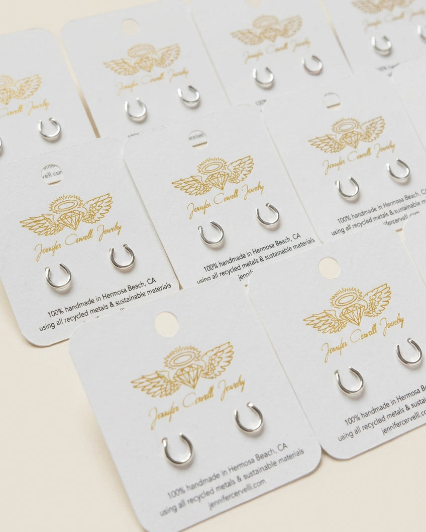 Lucky Horseshoe Stud Earrings - Extra Small - Kids Sizing-2