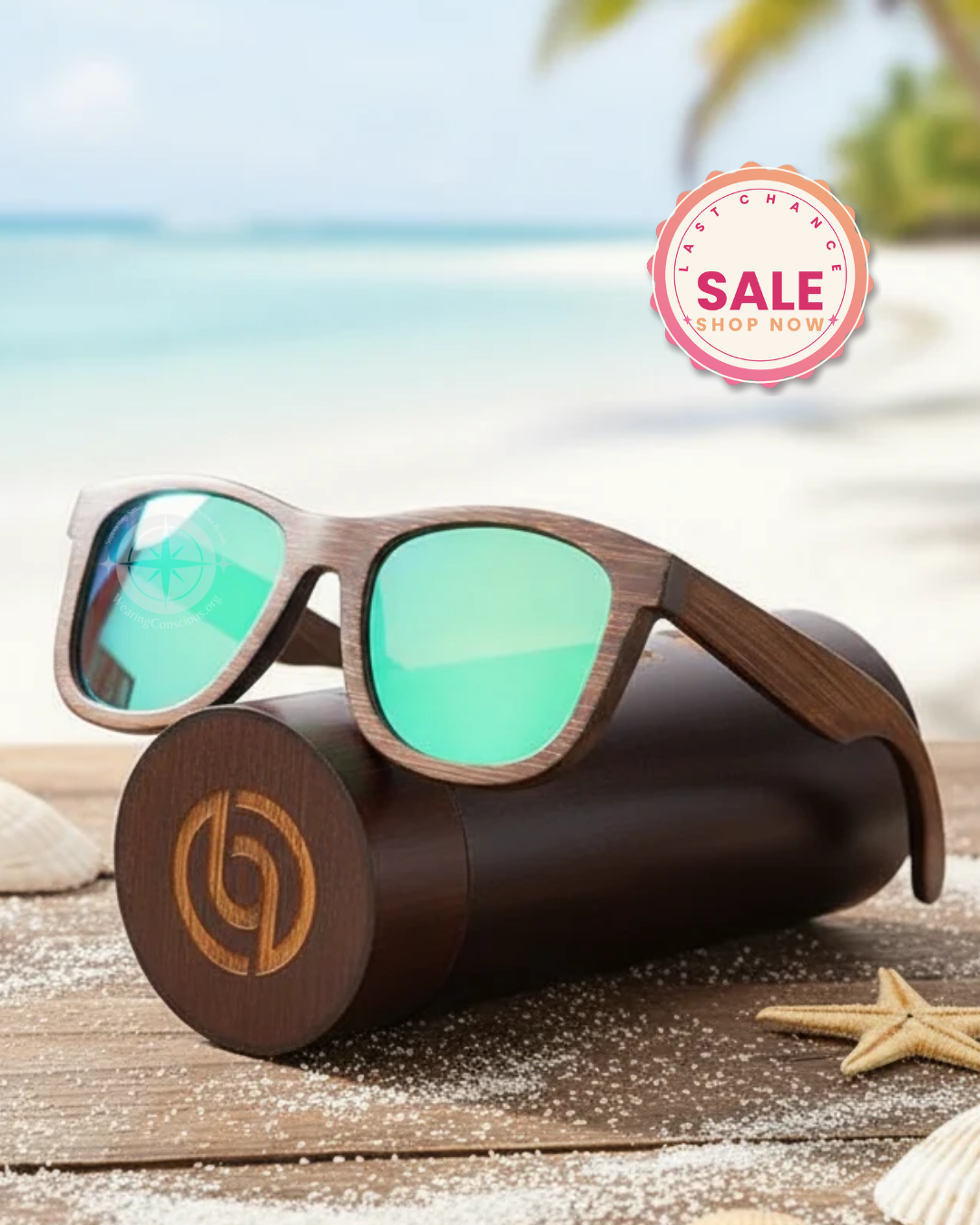 The FLOATING SQUARE Polarized Bamboo Wood Sunglasses