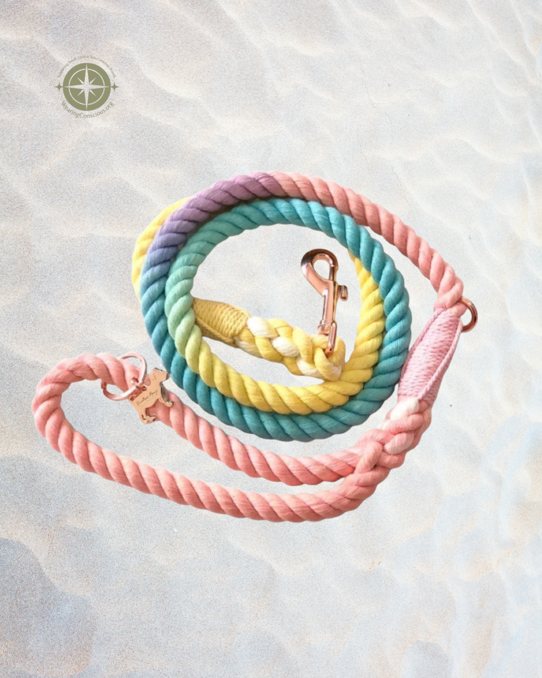 The HAWAII VIBES Hand Dyed Cotton Rope Dog Leash