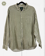 The LUCKY BRAND Men's Button-Down Green Floral Striped Shirt