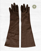 The OSTRICH PRINT 1960s Vintage Gloves – Brown