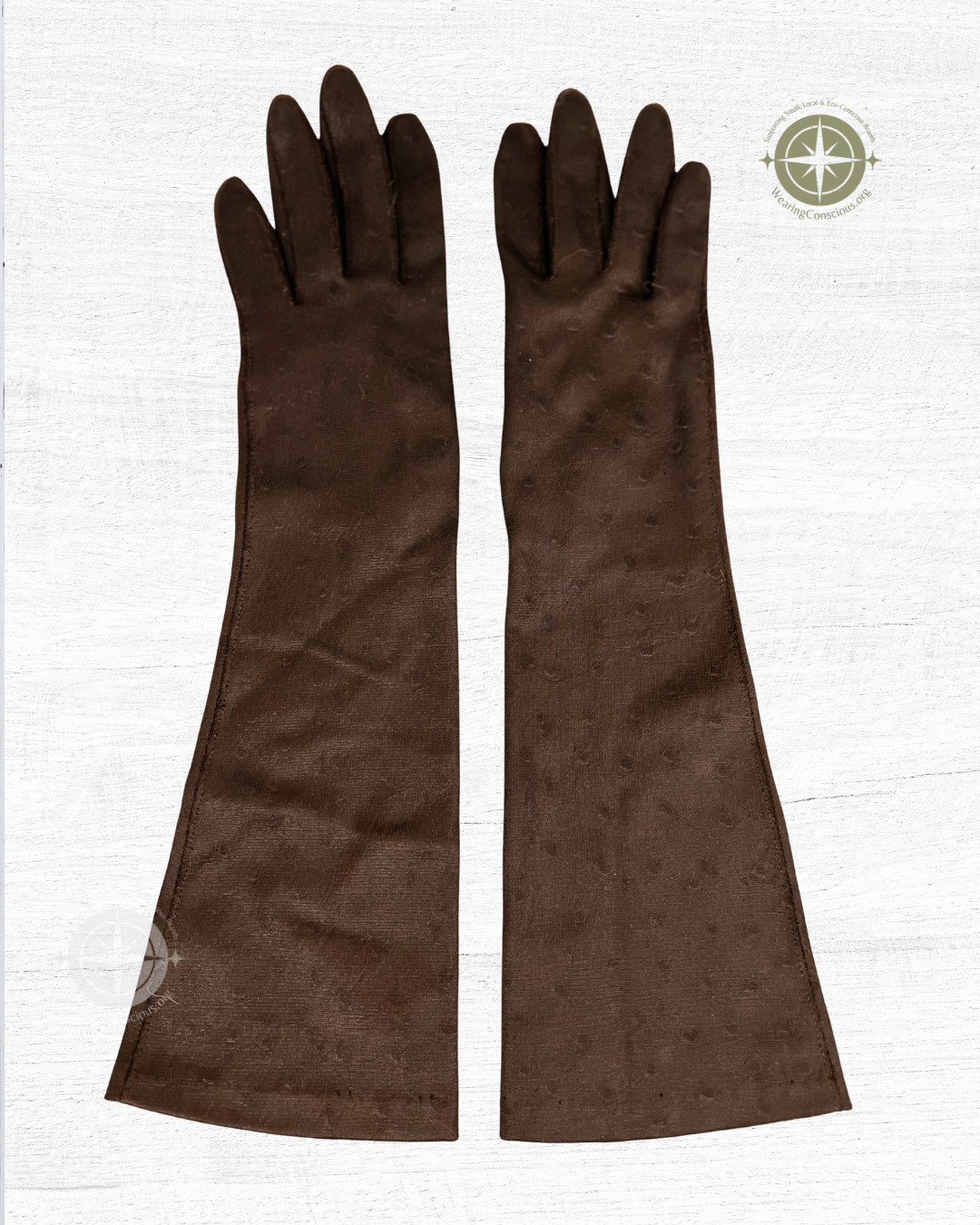 The OSTRICH PRINT 1960s Vintage Gloves – Brown