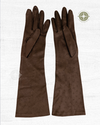 The OSTRICH PRINT 1960s Vintage Gloves – Brown