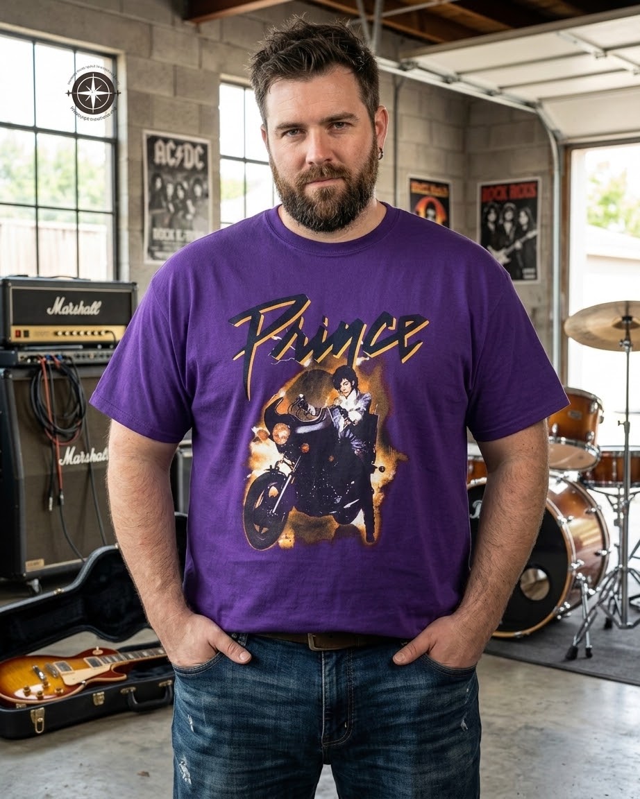 The Prince MOTO Officially Licensed Rock T-Shirt in Purple