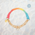 The RAINBOW Cotton Rope Collar With Lightweight Gold Chain