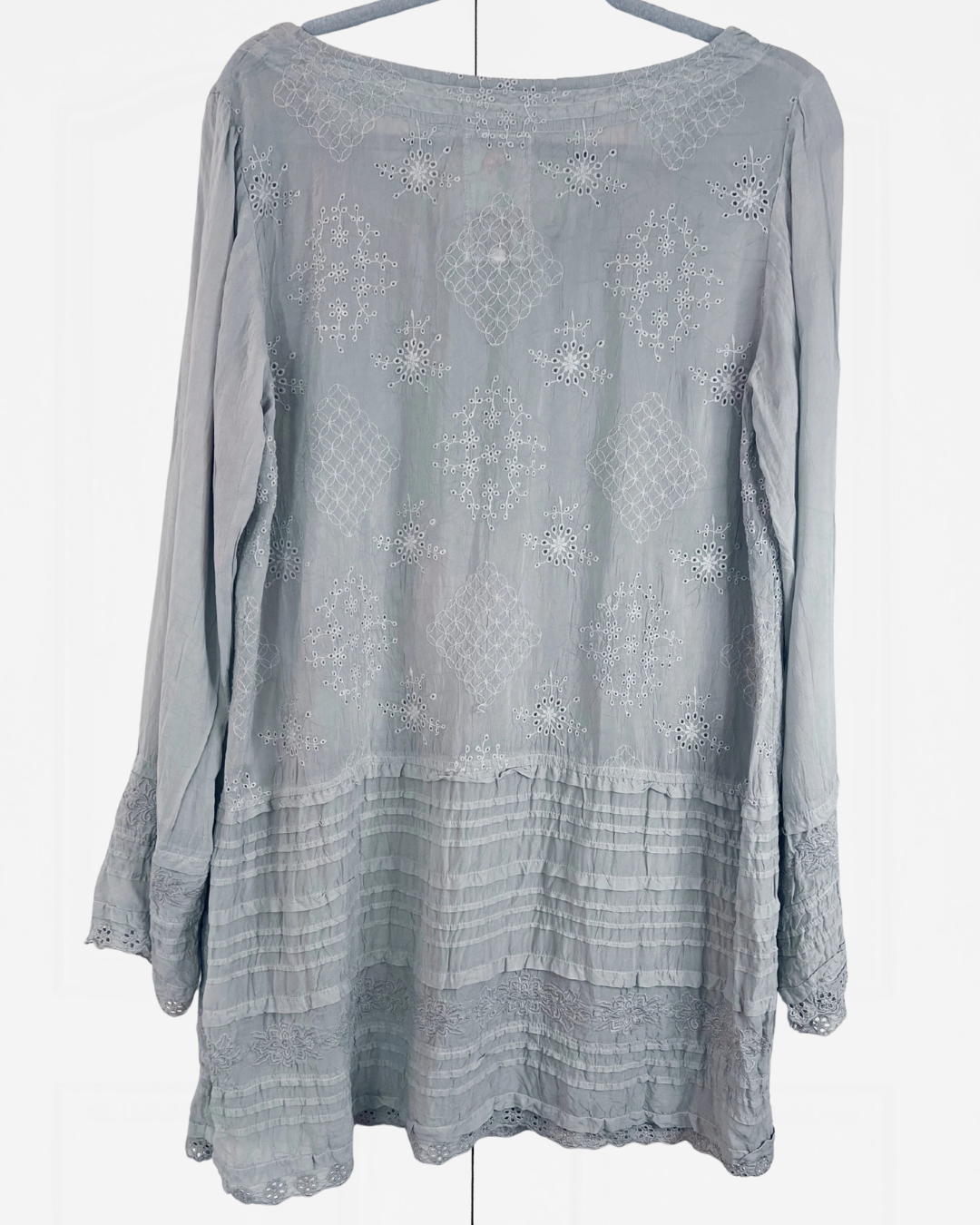 The SHEER Johnny Was Embroidered Long Sleeve Tunic Dress