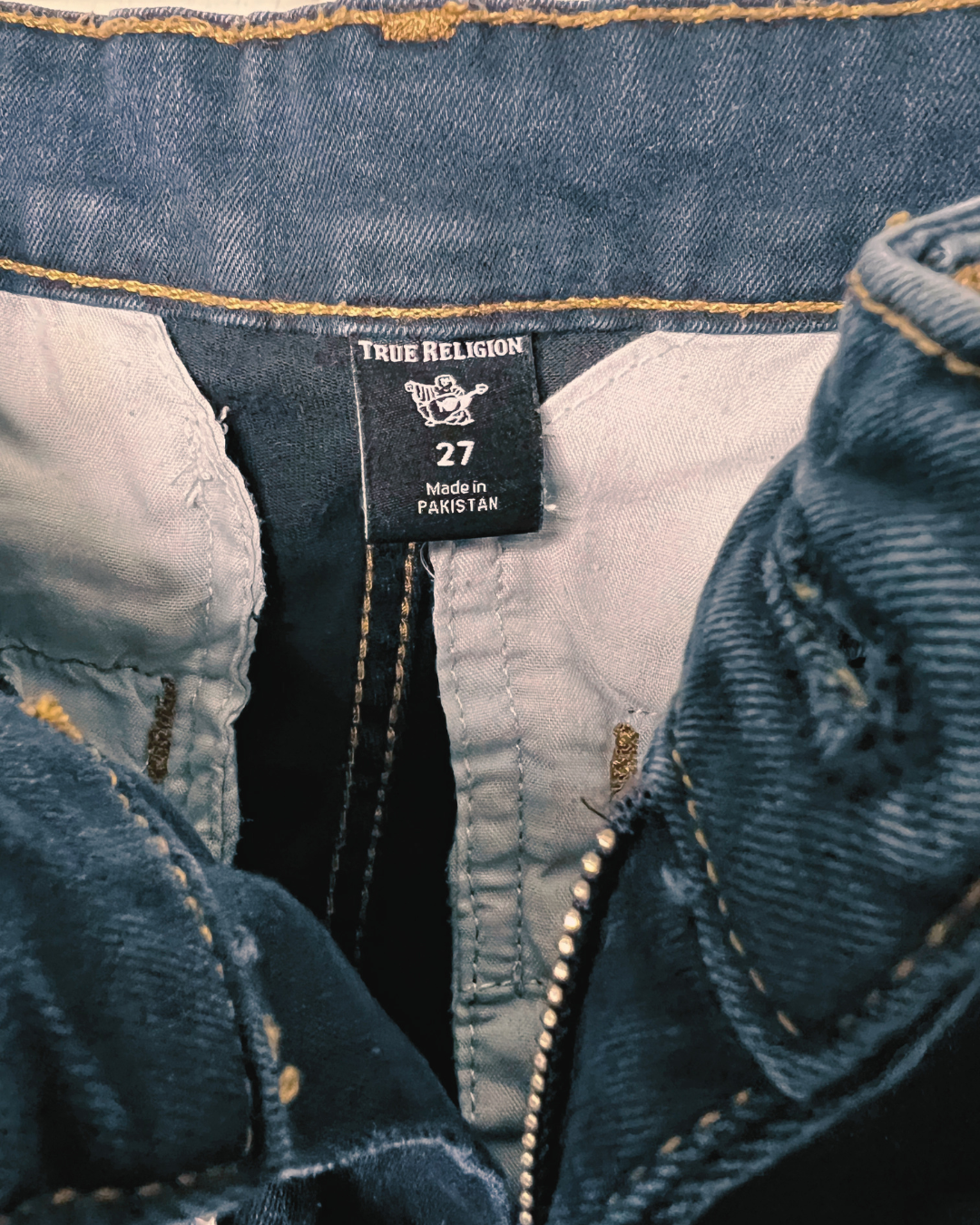 Authentic True Religion FEY High Rise Trouser Flare Leg Jeans – Dark Blue