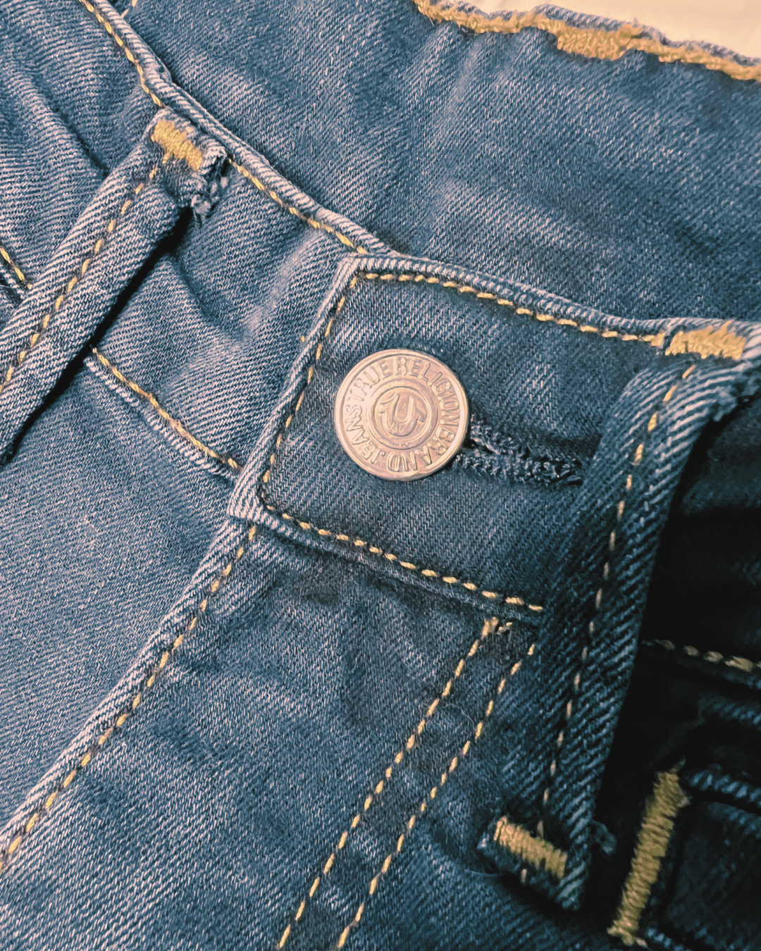 Authentic True Religion FEY High Rise Trouser Flare Leg Jeans – Dark Blue