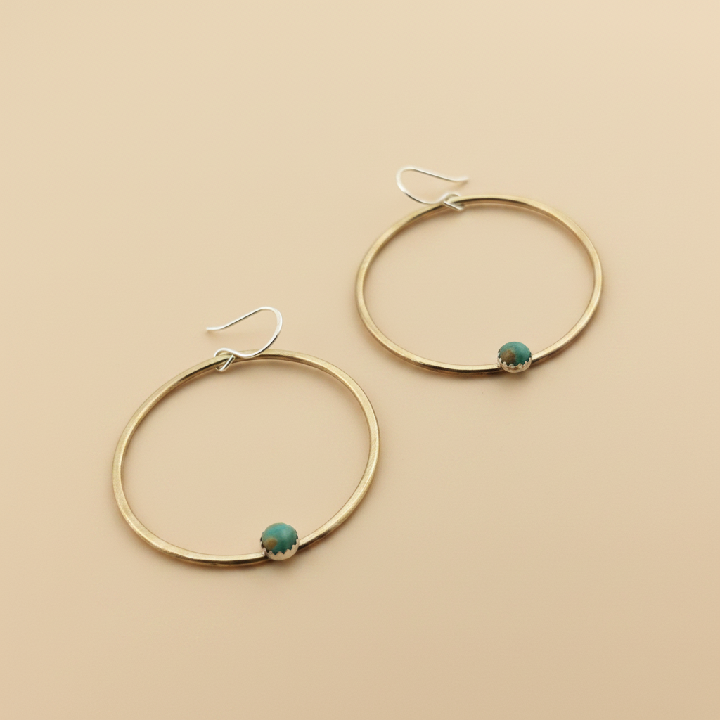 Turquoise Solstice Hoops Size Large