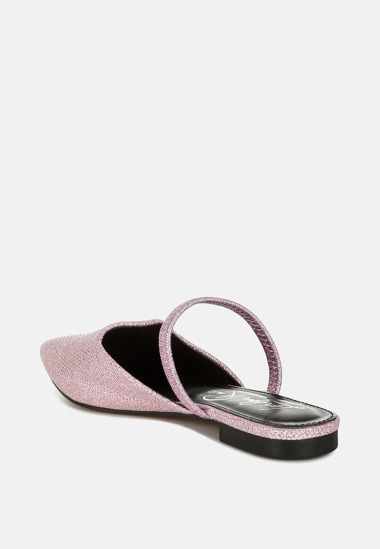 Twiggy Glitter Faux Leather Flat Mules-2